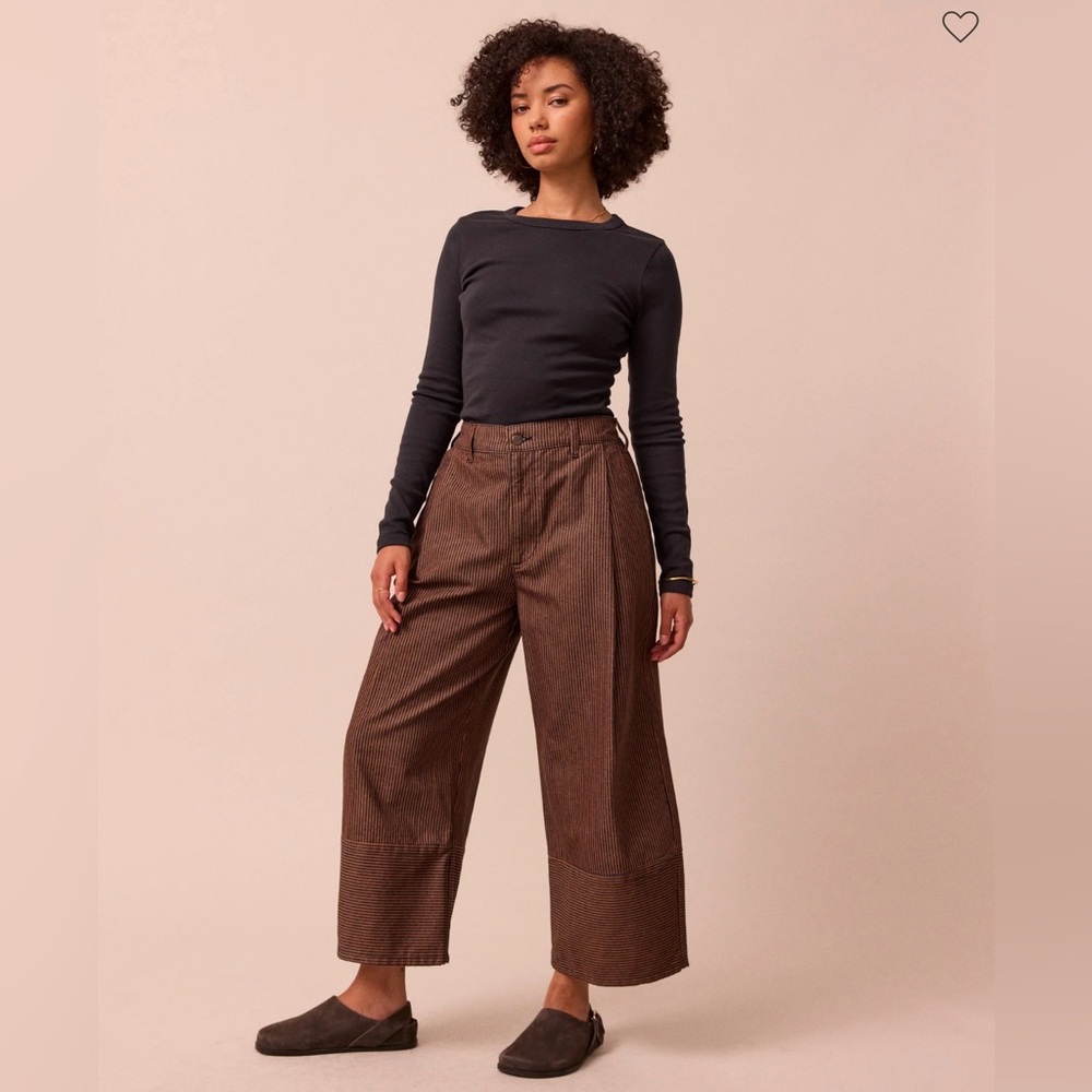 NWT Beyond Nine Blair Denim Jeans Rust Hickory Stripe SZ XXS (US 4-6)